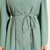 Buttoned Tie Belt Tunic Set Persian Rose - immagine 4