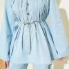 Buttoned Ribbed Denim Two-Piece Set Ice Blue - Image 4
