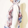 Cloud Pattern Bamboo Crinkle Scarf Saxon Blue - immagine 3