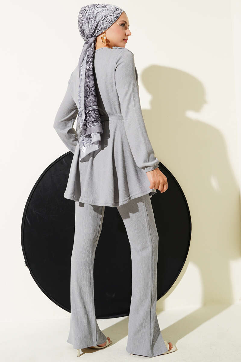 Bürümcük Waist Elasticated Two-Piece Set Grey - Imagen 3
