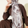 Large Flower Pattern Bamboo Crinkle Shawl Sand Beige - Image 2