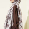 Large Flower Pattern Bamboo Crinkle Shawl Sand Beige - Image 3