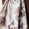 Large Flower Pattern Bamboo Crinkle Shawl Sand Beige - Image 4