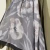 Large Flower Pattern Bamboo Crinkle Shawl Black - Image 4