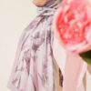 Large Flower Pattern Bamboo Crinkle Shawl Sand Beige - Image 6