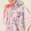 Large Flower Pattern Bamboo Crinkle Shawl Beige - Image 2