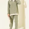 Drawstring Detail Ribbed Two-Piece Set Hazel