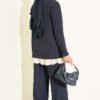 Drawstring Detail Ribbed Two-Piece Set Navy Blue - Imagen 3