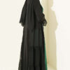 ⁦Gathered Detail-Accented Layered Abaya Set Emerald⁩ - الصورة ⁦3⁩