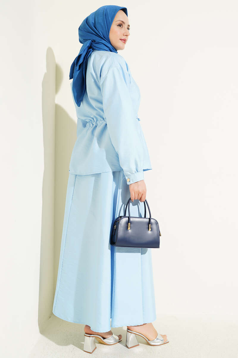 Gathered Detail Parachute Two-Piece Set Ice Blue - immagine 3