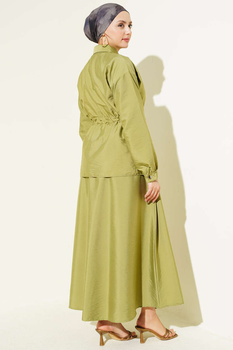 Gathered Detail Parachute Two-Piece Set Leaf Green - immagine 3