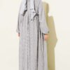 Gathered Self-Patterned Dress Grey - immagine 3