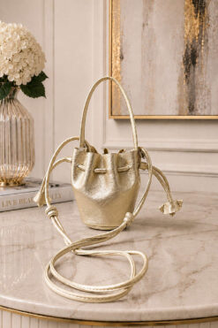 Gathered Mini Women's Handbag Gold