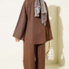 Crossed Tie-Front Two-Piece Set Brown - Imagen 3