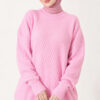 Cross-Fit Patterned Long Knit Tunic Pink