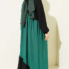 Cross-Trimmed Linen Dress Green - Image 3
