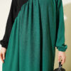 Cross-Trimmed Linen Dress Green - Image 4