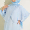 Cross Shoulder Cloak Dress Blue - immagine 2