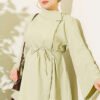 Cross Neck Hidden Button Shirt Hazel