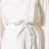 Cross Neck Hidden Button Shirt Ecru - Image 4