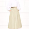 Sporty French Terry Two-Piece Set with Pocket Detail and Hem Edge Beige - Imagen 3
