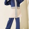 Pocket Detail Scuba Two-Piece Set Navy Blue