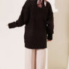 Buttoned French terry cardigan with pocket details Dark Brown - الصورة 3