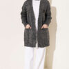 Buttoned French terry cardigan with pocket details Smoke - الصورة 2