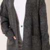 Buttoned French terry cardigan with pocket details Smoke - الصورة 4