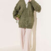 Buttoned French terry cardigan with pocket details Khaki – Bild 2