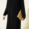 Pocket Asymmetrical Cut Sandy Dress Black - الصورة 4
