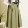 Pocketed Elastic Waist Straight Skirt Hazel - Image 3