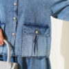 Pocket Buttoned Skirt Denim Set Light Blue - الصورة 4