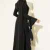 Floral Appliqué Cape-Style Evening Gown Black - Afbeelding 3