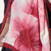 Floral Patterned Bamboo Knit Shawl Burgundy - immagine 4