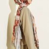 Floral Pattern Detailed Bamboo Crinkle Scarf Hazel – Bild 3