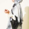 Floral Patterned Bamboo Knit Shawl Smoke - Image 3