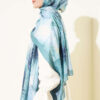 Floral Patterned Bamboo Knit Shawl Mint - Image 3