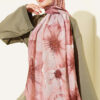Floral Patterned Bamboo Knit Shawl Onion Skin - immagine 2