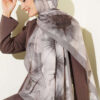 Floral Patterned Bamboo Knit Shawl Mink