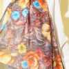 Floral Pattern French Silk Shawl Dark Brown - الصورة 4