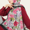 Floral Italian Chiffon Scarf Black - immagine 2
