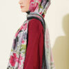 Floral Italian Chiffon Scarf Black - immagine 3