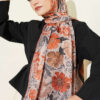 Floral Italian Chiffon Scarf Black - Afbeelding 2