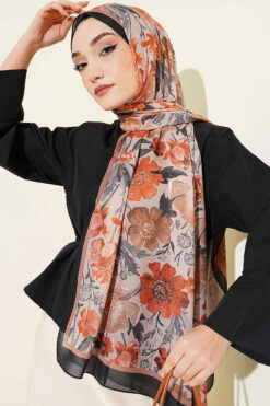 Alternative view of Floral Italian Chiffon Scarf Black