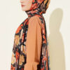 Floral Italian Chiffon Scarf Black - الصورة 3