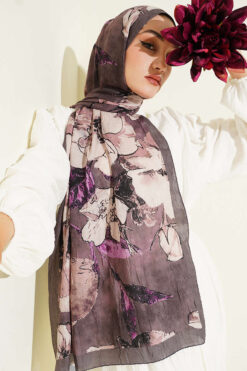 Floral Liva Crush Modal Scarf Mink