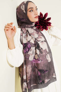 Alternative view of Floral Liva Crush Modal Scarf Mink
