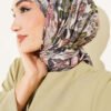 Floral Patterned Soft Scarf Mink - Afbeelding 5