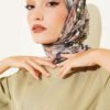 Floral Patterned Soft Scarf Light Mink – Image 2